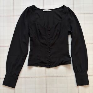 Abercrombie & Fitch Black Button-Up Blouse